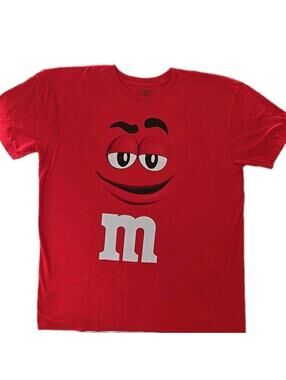 Vintage M&M's World Red Character Face Graphic T-Shirt Mens XL Red